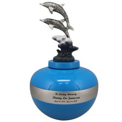 Dancing Dolphins Brass Urn