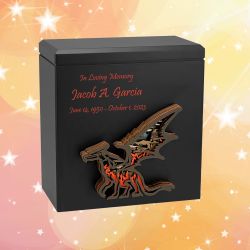 Dragon Wood Art Cremation Adult Urn - Fantasy Cremation Urn