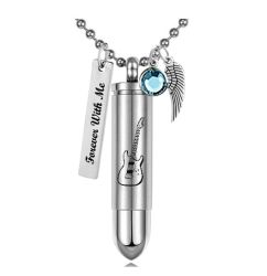 Electric Guitar Bullet Pendant Urn - Love Charms Option