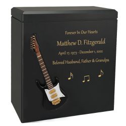 Black Electric Guitar Wood Urn