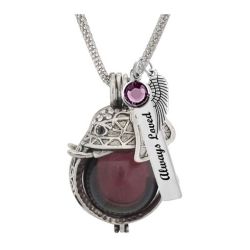 Elephant Head Burgundy Glass Ash Pendant Urn - Love Charms Option