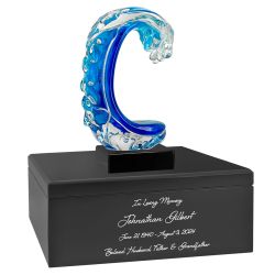 Epic Ocean Wave Curl Crystal Art Cremation Adult Wood Urn