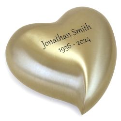 Eternal Golden Heart Keepsake Cremation Urn - Engraving Option