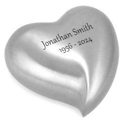 Eternal Pewter Heart Keepsake Cremation Urn - Engraving Option