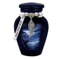 Fisherman Silhouette Keepsake Urn - Love Charms® Option