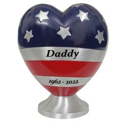 Flag Heart Keepsake Heart Urn