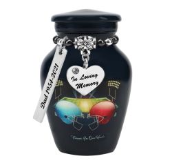 Motorcycle Silhouette Keepsake Urn - Love Charms Options