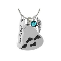 Footprints Ash Pendant Urn - Love Charms Option