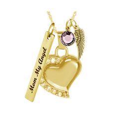 Forever Love Golden Heart Pendant Urn - Love Charms™ Option 