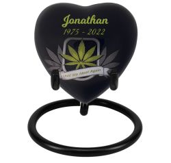 Until We Meet Again Marijuana Heart Keepsake Urn - Stand Option