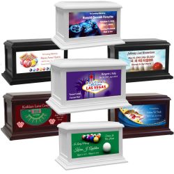 Gambling, Pool Table, Gamer, Chess & Bowling Adult or Medium Wood Keep The Memory® Cremation Urn 