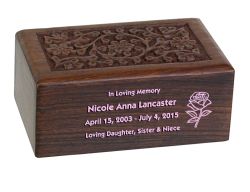 Girl Floral Wood Urn