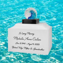 Ocean Wave Curl Crystal Art Cremation Adult Urn