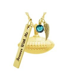 Gold Football Pendant Ash Urn - Love Charms™ Option 
