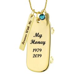 Skateboard Gold Pendant Ash Urn