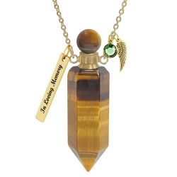 Goldstone Gemstone Crystal Cremation Jewelry Ash Necklace Urn - Love Charms® Option
