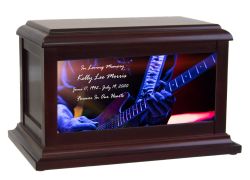 Neon Guitar Memorial Urn