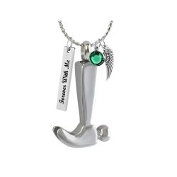 Workshop Hammer Ash Pendant Urn - Love Charms Option