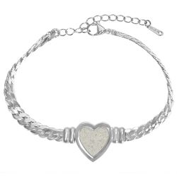 Clear View Heart Cuban Bracelet Urn - Engraving Option