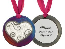 Christmas Tree Heart Raku Ornament