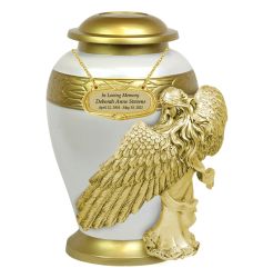 Wings of an Angel Heavenly Adult Urn - Pro Laser Engraving - Burial Vault Option