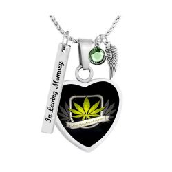 Until We Meet Again Hemp Marijuana Heart Jewelry Urn - Love Charms® Option