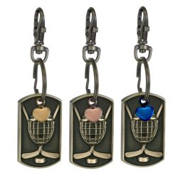 Hockey Dog Tag Heart Key Chain Urn