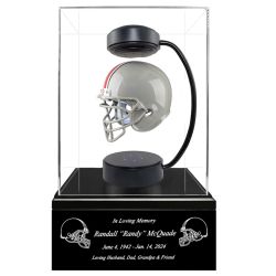 Football Adult or Medium Cremation Urn & Ohio State Buckeyes Hover Helmet Décor - Free Engraving