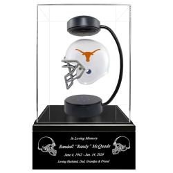 Football Adult or Medium Cremation Urn & University of Texas Long Horns Hover Helmet Décor - Free Engraving