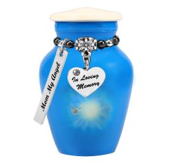 Motorcycle Silhouette Keepsake Urn - Love Charms Options