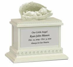 Toddler Ivory Baby Column Urn - Free Engraving
