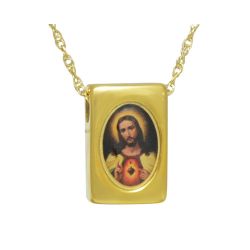 Scared Heart of Jesus Gold Slider Pendant Urn