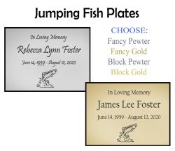 Jumping Fish Name Plates For Cremation Urns