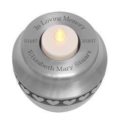 Candle Heart Pewter Keepsake Urn