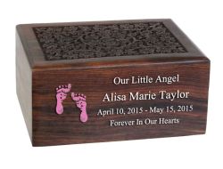 Little Girl Wood Floral Urn
