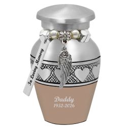 Leather Circle of Hearts Keepsake Urn - Love Charms® - Engraving Option