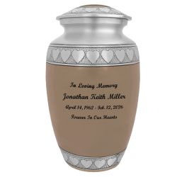 Leather Hearts Pewter Adult Urn - Tribute Wreath™ - Pro Laser Engraving - Burial Vault Option