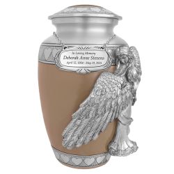 Wings of an Angel Leather Hearts Adult Urn - Pro Laser Engraving - Burial Vault Option