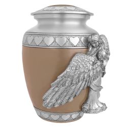 Medium, Youth or Pet Wings of an Angel Leather Hearts Urn - Pro Laser Engraving