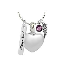 Little Charmer© Silver Heart Ash Pendant Urn - Love Charms Option