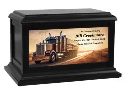 Black Big Rig Truck Adult or Medium Cremation Urn