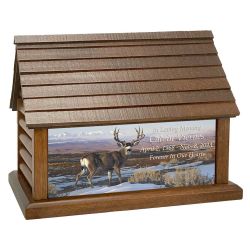 Fall Mule Deer Log Cabin Keep The Memory® Cremation Urn