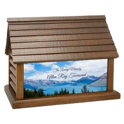 Mountain Lake Log Cabin Keep The Memory® Cremation Urn