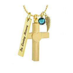 Lots of Love Gold Cross Pendant Urn - Love Charms™ Option 