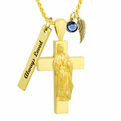 Our Mary on the Cross Urn Pendant - Love Charms™ Option