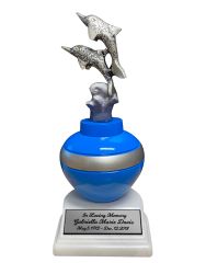 Dancing Dolphins Brass Urn