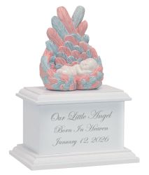 Miscarriage Little Angel White Wood Urn - Boy or Girl