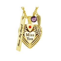 Miss You Gold Necklace Ash Urn - Love Charms™ Option 