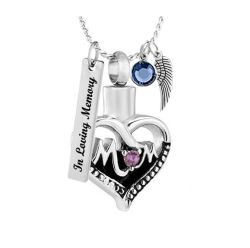 Mom Cremation Jewelry Urn - Love Charms Option