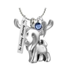 Moose Steel Ash Cremation Urn - Love Charms Option